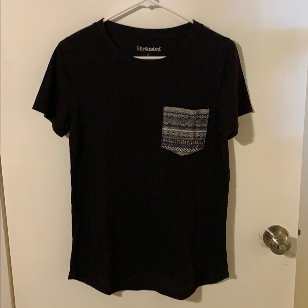 Black tee with pocket detail